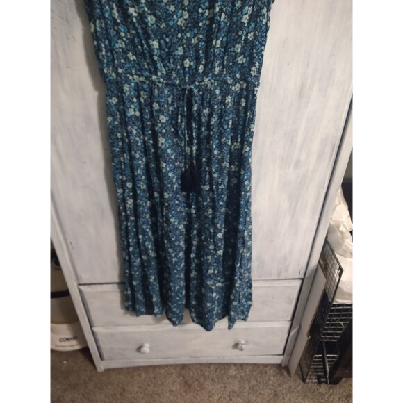 Knox Rose Ruffled Sleeveless V-neck Midi Dress Floral Medium Cottagecore Boho - Picture 5 of 9